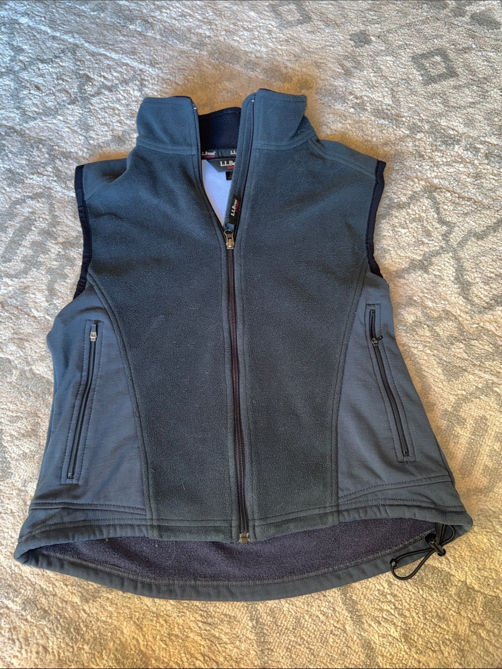 L.L. Bean Women's Dark Gray Fleece Vest with Zip Pockets